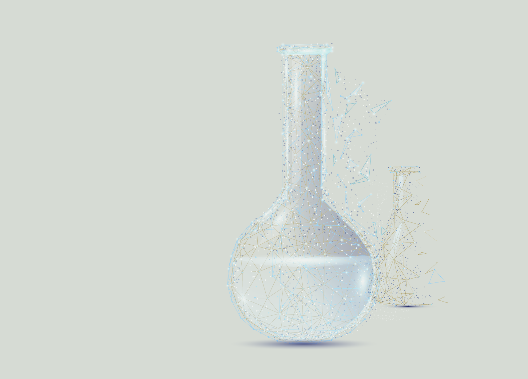 Chemistry beakers made of data points
