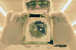 Devin Bown in the IEN Cleanroom