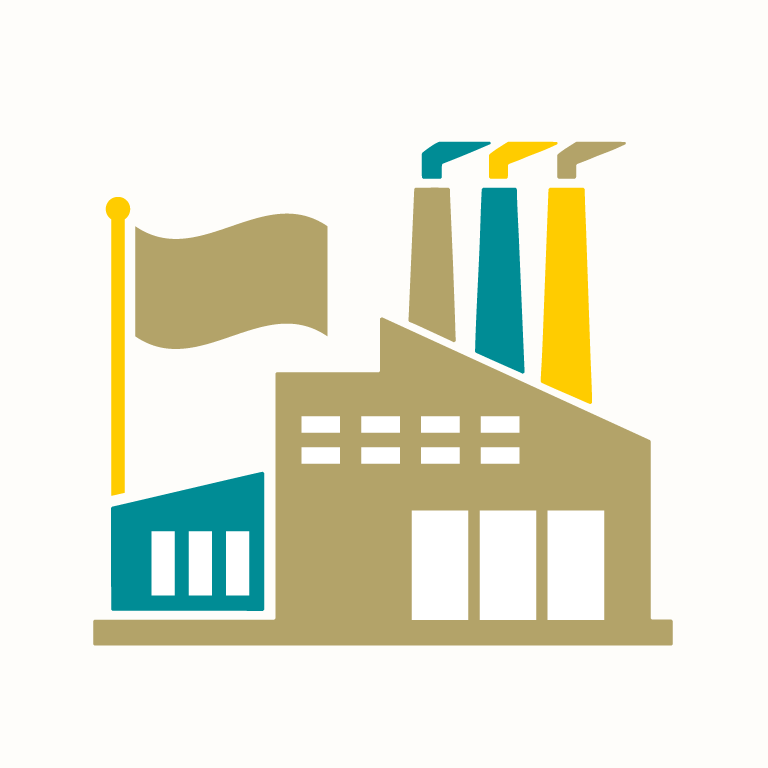 Icon to notate Manufacturing USA