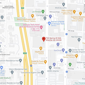 Map section showing 760 Spring Street building.