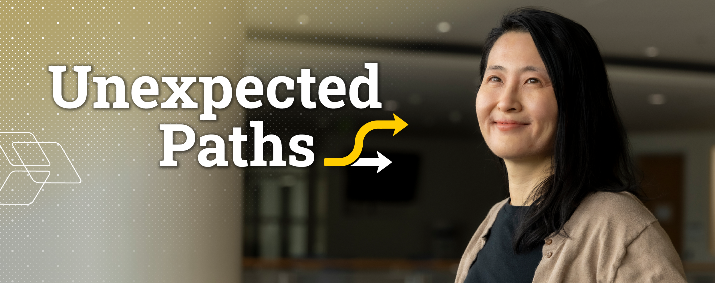 decorative banner image featuring Jeonghyun (Jonna) Lee standing in the Klaus Advanced Computing Building at Georgia Tech