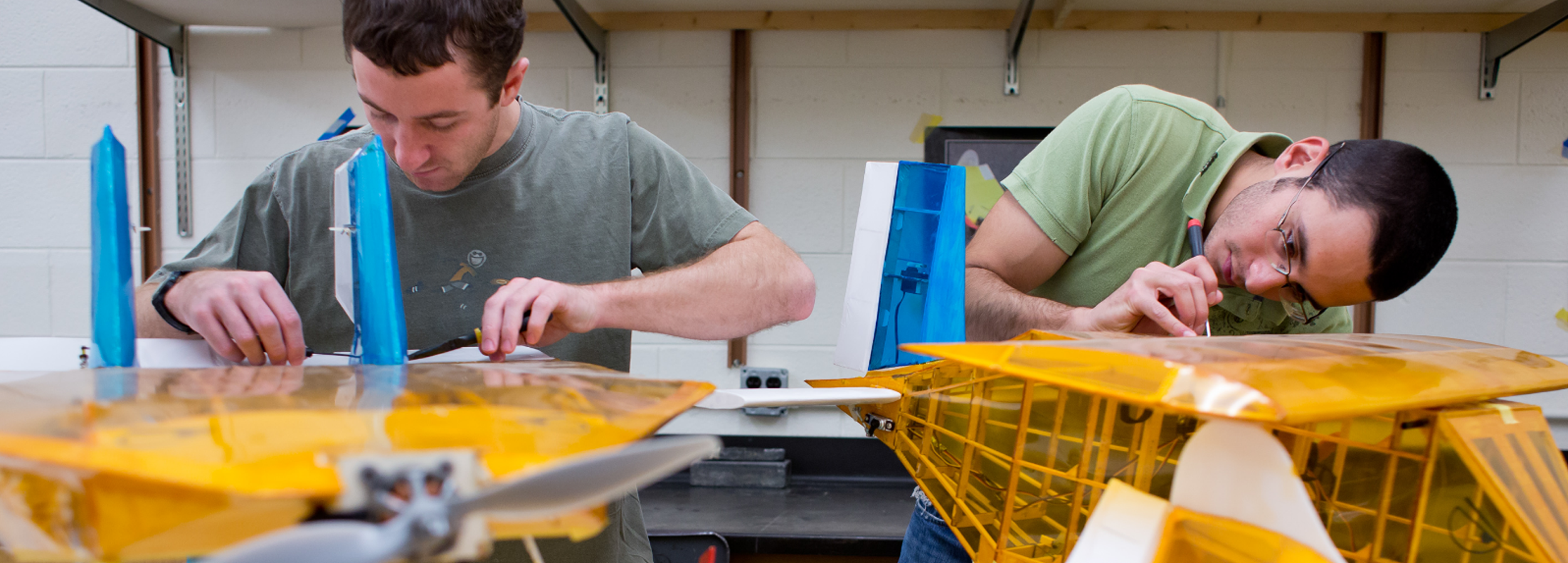 Graduate Students working on a project