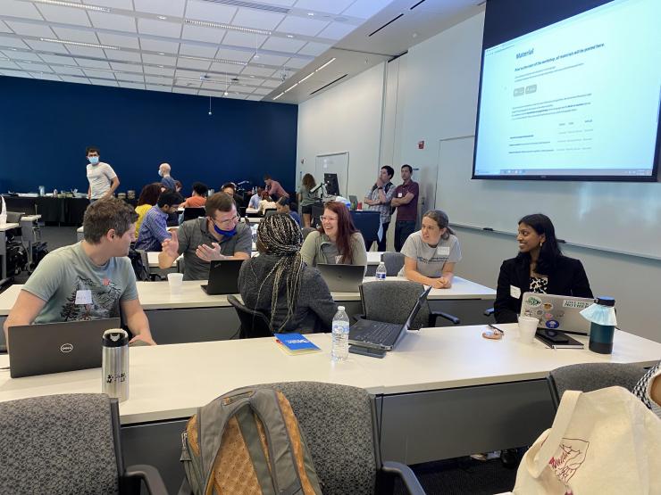 <p>Attendees worked in small groups led by organizers.</p>