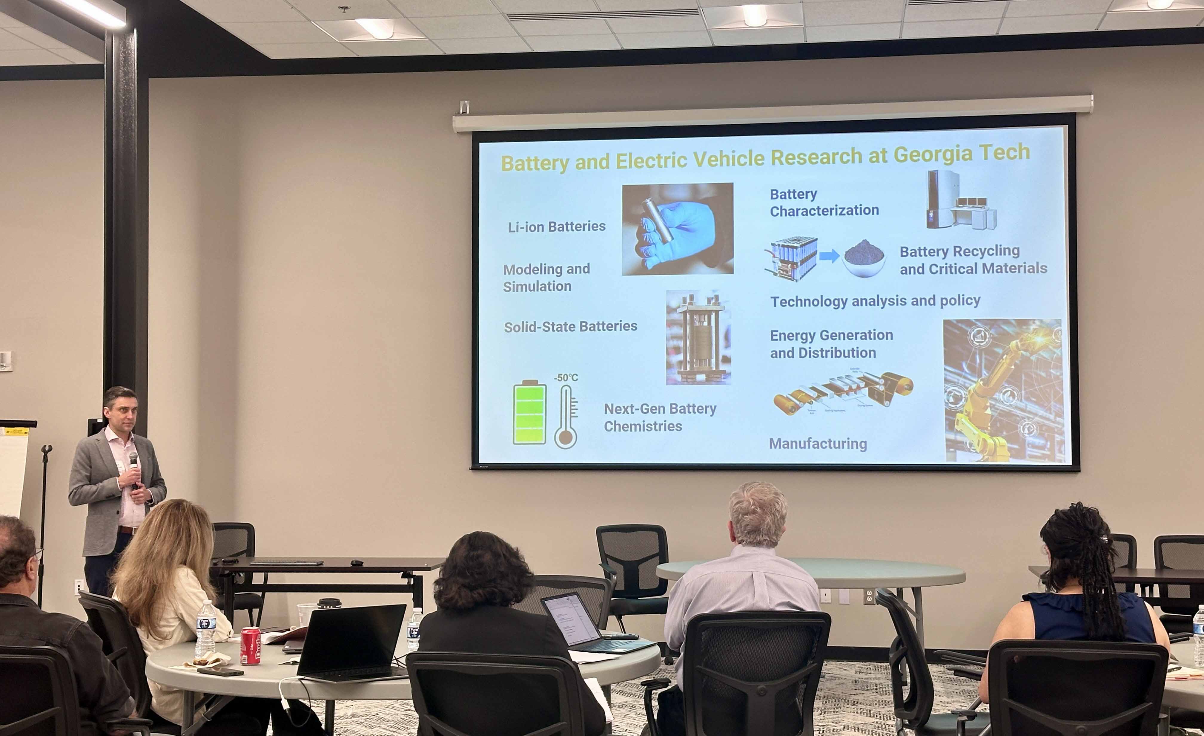 Matt McDowell, Professor at Georgia Tech presenting during the GEMs-3 and GRACE Workshop