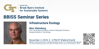 BBISS Seminar Series Event Banner for Marc Weissburg 11/02/23