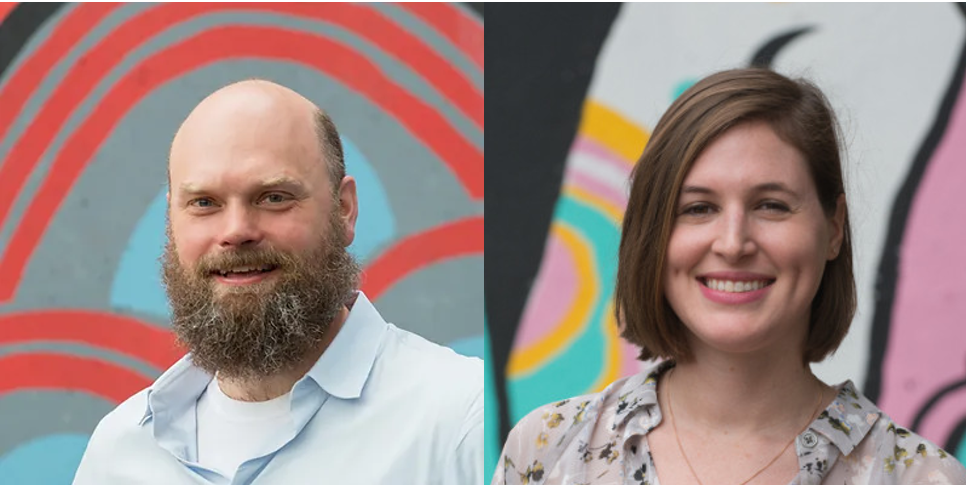 Headshots of Eric Kronberg and Elizabeth Ward Williams