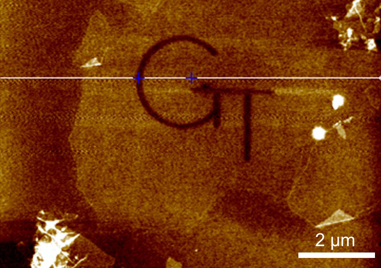 Microscope image of etched pattern