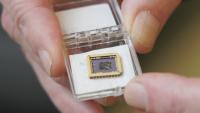 closeup view of semiconductor graphene wafer