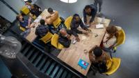 <p><em>Participants at the Marne Innovation Wor​​kshop brainstorming solutions. (Photo Credit: Sean McNeil)</em></p>