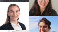 Montage of portraits. R to L, Top to Bottom: Aminat Ambelorun, Min-kyeong (Min) Cha, Allannah Duffy, Eric Greenlee, and Spenser Wipperfurth