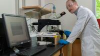 Chris Bresette in the lab