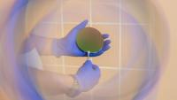 Photo of Silicon-on-insulator (SOI) wafer