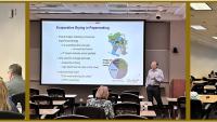 From the Left: Presentations by Chris Luettgen, Carson Meredith and Cyrus Aidun during the APPTI Net Zero Workshop