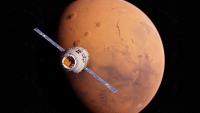 Image of Mars and a satellite 
