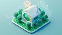 Smart thermostat at home Illustration