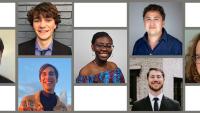 Photo collage of Jordan Hale, Jake Churchill, Henry Kantrow, Betina Arkhurst, Andrew Hill, Jacob Tjards, Emily Marshall