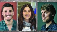 <p>Left to right: Researchers Curtis Dobrowolski, Kalina Paunovska, and James Dahlman.</p>