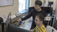 Tao Lu, a Ph.D. student at the School of Interactive Computing, with Assistant Professor Yalong Yang