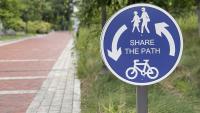 Photo of shared path sign on Atlantic Drive.