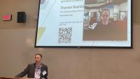 Meta Lab's Thomas Reardon (pictured on screen) and Chris Rozell, professor and Julian T. Hightower Chair in the School of Electrical and Computer Engineering