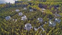 An arial photo of the SPRUCE experiment.