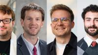 Four headshots of Singh Family Award winners: Andrew McShan, John Blazeck, Yann Ferry, and Alexander Kedzierski