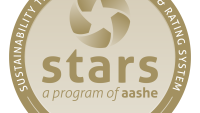Image of the STARS Gold rating for sustainability from AASHE