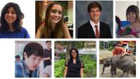 IPaT 2023 Summer Research Interns: Clockwise starting from the top left, Ritu Atreyas, Corinne Cutts, William Dyches, Alexa Hanna, Geehoon Jung, Amrita Manickandan, and Suchir Sur