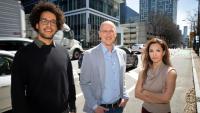 <p>Michael Thomas, John Taylor, and Neda Mohammadi</p>