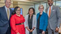 From the Left: SEI Executive Director Tim Lieuwen, U.S. Rep. Nikema Williams, Georgia Tech Student Azell Francis, Secretary Jennifer Granholm, Mayor Andre Dickens
