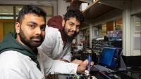 Farhan and Farshid Khan in the lab 