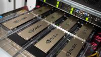 Some of the NVIDIA computer hardware in Georgia Tech's new AI Makerspace.
