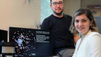<p>Zhijian Hao (left) and Azadeh Ansari in their lab.</p>