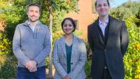 Pictured left to right: Associate Professor Matthew McDowell (ME), Assistant Professor Akanksha Menon (ME), and Assistant Professor Claudio Di Leo (AE).