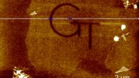 Microscope image of etched pattern