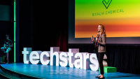  Laura Stoy gives a presentation as part of the Techstars Alabama EnergyTech Accelerator.