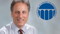 Headshot of Mark Prausnitz with the National Academy of Engineering logo