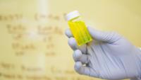 Yellow liquid in a small vial