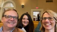 <p>Carson Meredith, Fani Boukouvala, and Martha Grover</p>